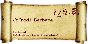 Ónodi Barbara névjegykártya